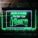 ADVPRO Home is Where You Keep Your Beer Bar Slogan Dual Color LED Neon Sign st6-i3631 - White & Green