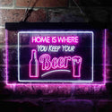 ADVPRO Home is Where You Keep Your Beer Bar Slogan Dual Color LED Neon Sign st6-i3631 - White & Purple