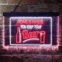 ADVPRO Home is Where You Keep Your Beer Bar Slogan Dual Color LED Neon Sign st6-i3631 - White & Red