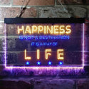 ADVPRO Happiness is a Way of Life Quotes Bedroom Decoration Dual Color LED Neon Sign st6-i3632 - Blue & Yellow