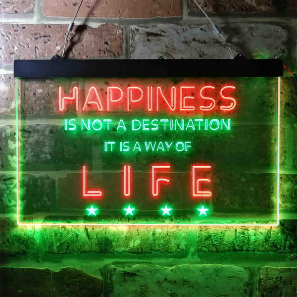 ADVPRO Happiness is a Way of Life Quotes Bedroom Decoration Dual Color LED Neon Sign st6-i3632 - Green & Red