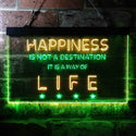 ADVPRO Happiness is a Way of Life Quotes Bedroom Decoration Dual Color LED Neon Sign st6-i3632 - Green & Yellow