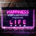 ADVPRO Happiness is a Way of Life Quotes Bedroom Decoration Dual Color LED Neon Sign st6-i3632 - White & Purple