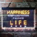 ADVPRO Happiness is a Way of Life Quotes Bedroom Decoration Dual Color LED Neon Sign st6-i3632 - White & Yellow