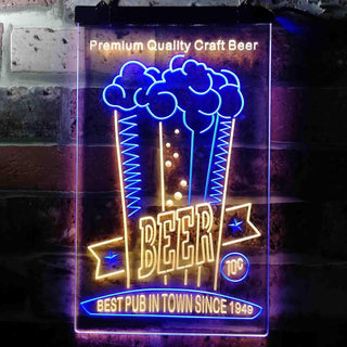 ADVPRO Best Pub in Town Beer Home Bar  Dual Color LED Neon Sign st6-i3633 - Blue & Yellow