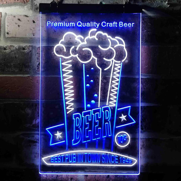 ADVPRO Best Pub in Town Beer Home Bar  Dual Color LED Neon Sign st6-i3633 - White & Blue