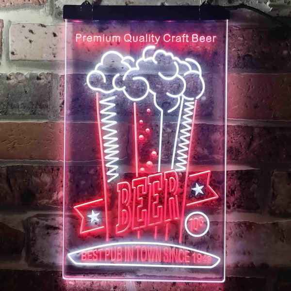 ADVPRO Best Pub in Town Beer Home Bar  Dual Color LED Neon Sign st6-i3633 - White & Red