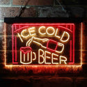 ADVPRO Ice Cold Beer Bar Pub Club Dual Color LED Neon Sign st6-i3634 - Red & Yellow