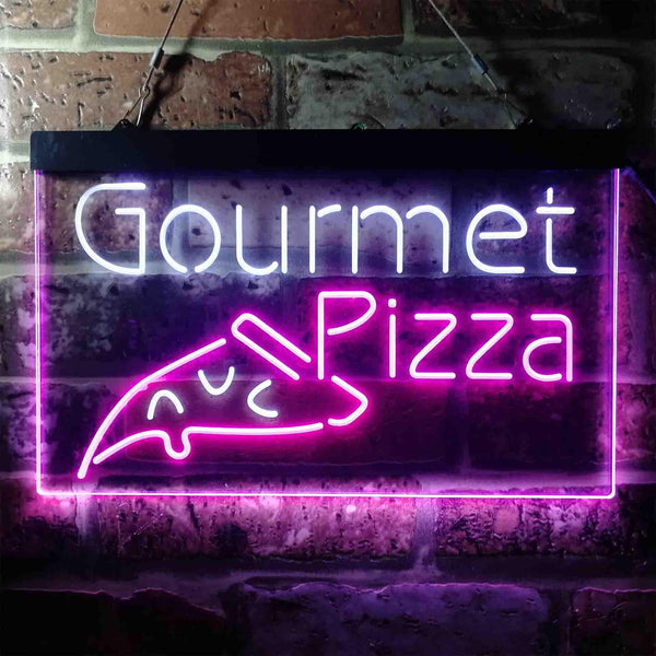 ADVPRO Gourmet Pizza Shop Display Dual Color LED Neon Sign st6-i3635 - White & Purple