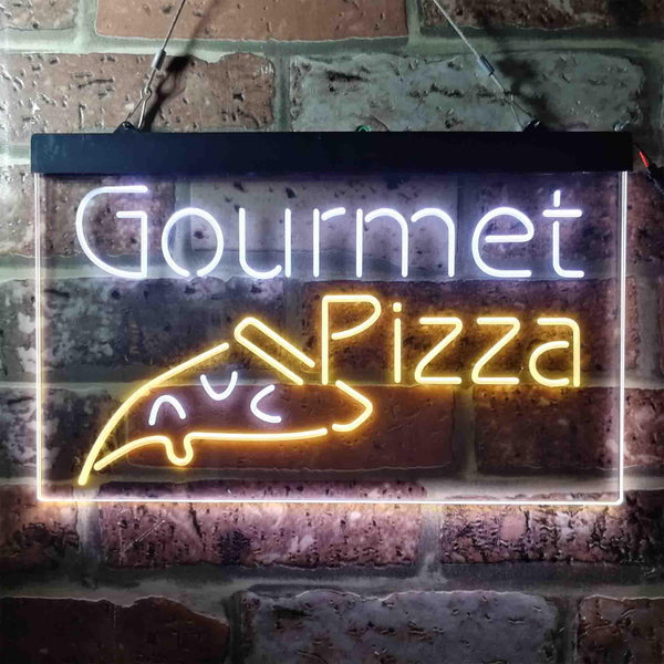 ADVPRO Gourmet Pizza Shop Display Dual Color LED Neon Sign st6-i3635 - White & Yellow