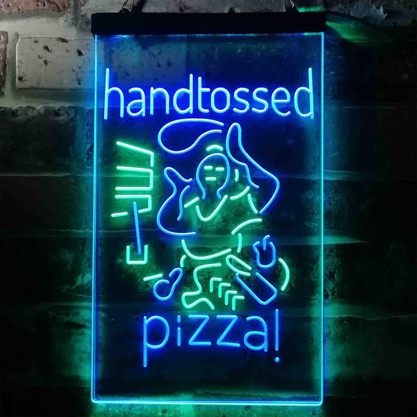 ADVPRO Hand Tossed Pizza  Dual Color LED Neon Sign st6-i3636 - Green & Blue