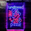 ADVPRO Hand Tossed Pizza  Dual Color LED Neon Sign st6-i3636 - Red & Blue