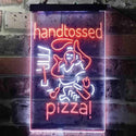 ADVPRO Hand Tossed Pizza  Dual Color LED Neon Sign st6-i3636 - White & Orange