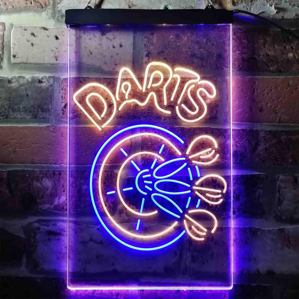 ADVPRO Darts Bar  Dual Color LED Neon Sign st6-i3637 - Blue & Yellow