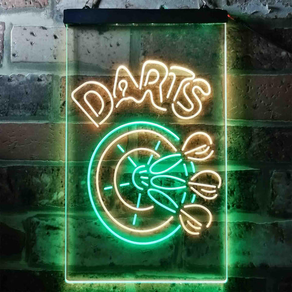 ADVPRO Darts Bar  Dual Color LED Neon Sign st6-i3637 - Green & Yellow