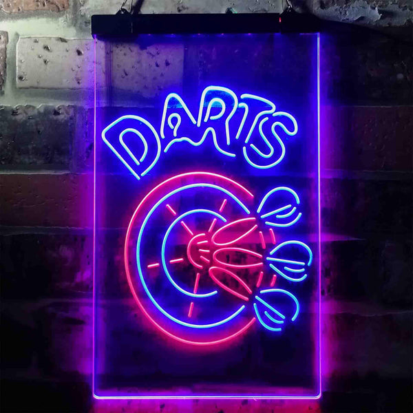 ADVPRO Darts Bar  Dual Color LED Neon Sign st6-i3637 - Red & Blue