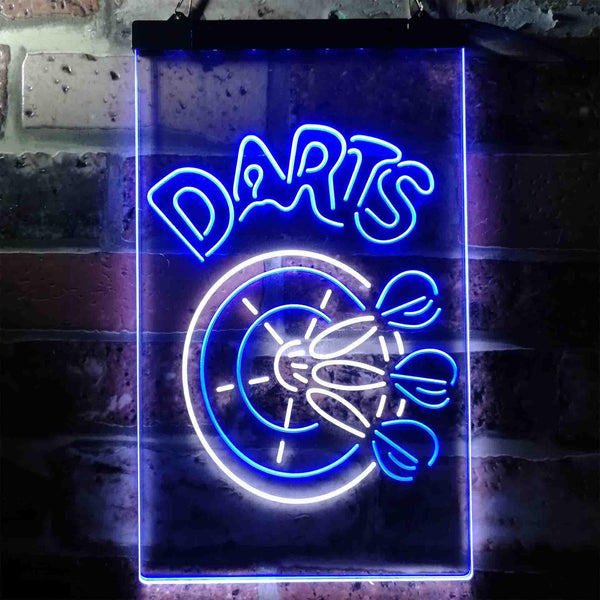 ADVPRO Darts Bar  Dual Color LED Neon Sign st6-i3637 - White & Blue