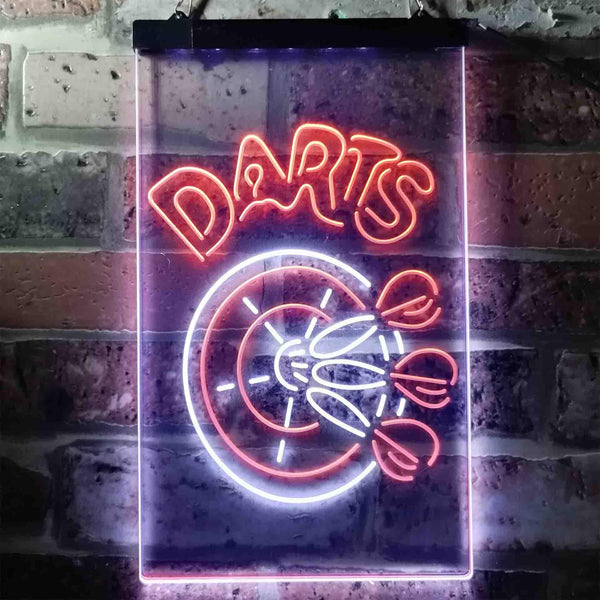 ADVPRO Darts Bar  Dual Color LED Neon Sign st6-i3637 - White & Orange