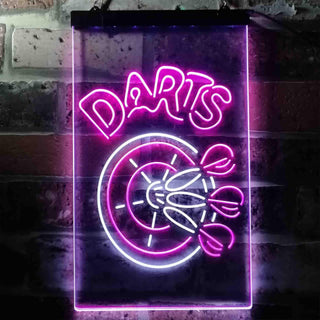 ADVPRO Darts Bar  Dual Color LED Neon Sign st6-i3637 - White & Purple