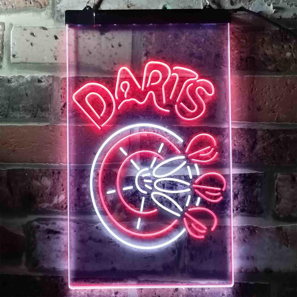 ADVPRO Darts Bar  Dual Color LED Neon Sign st6-i3637 - White & Red