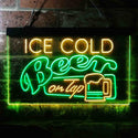 ADVPRO Ice Cold Beer On Tap Bar Dual Color LED Neon Sign st6-i3638 - Green & Yellow