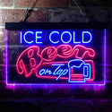 ADVPRO Ice Cold Beer On Tap Bar Dual Color LED Neon Sign st6-i3638 - Red & Blue