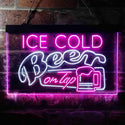 ADVPRO Ice Cold Beer On Tap Bar Dual Color LED Neon Sign st6-i3638 - White & Purple