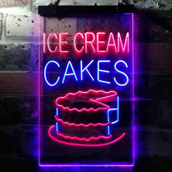 ADVPRO Ice Cream Cakes  Dual Color LED Neon Sign st6-i3639 - Blue & Red