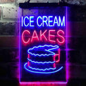 ADVPRO Ice Cream Cakes  Dual Color LED Neon Sign st6-i3639 - Red & Blue