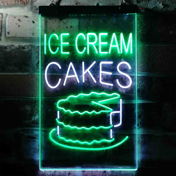 ADVPRO Ice Cream Cakes  Dual Color LED Neon Sign st6-i3639 - White & Green