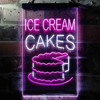 ADVPRO Ice Cream Cakes  Dual Color LED Neon Sign st6-i3639 - White & Purple