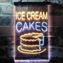 ADVPRO Ice Cream Cakes  Dual Color LED Neon Sign st6-i3639 - White & Yellow