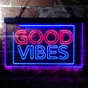 ADVPRO Good Vibes Rectangle Room Decoration Dual Color LED Neon Sign st6-i3643 - Red & Blue