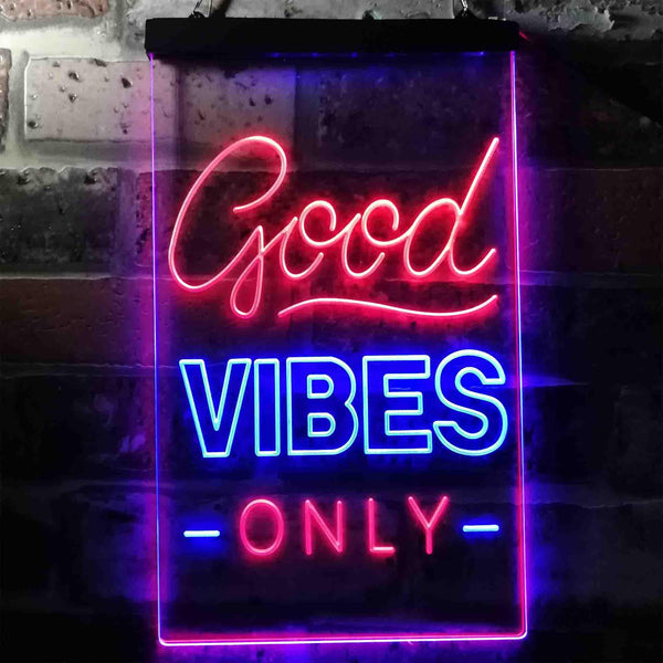 ADVPRO Good Vibes Only  Dual Color LED Neon Sign st6-i3644 - Blue & Red