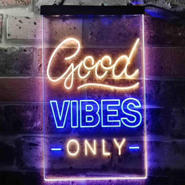 ADVPRO Good Vibes Only  Dual Color LED Neon Sign st6-i3644 - Blue & Yellow