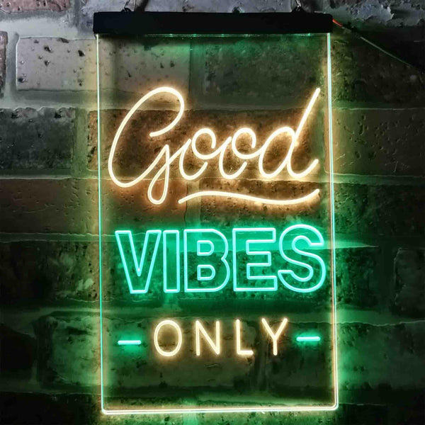 ADVPRO Good Vibes Only  Dual Color LED Neon Sign st6-i3644 - Green & Yellow