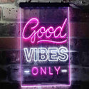ADVPRO Good Vibes Only  Dual Color LED Neon Sign st6-i3644 - White & Purple