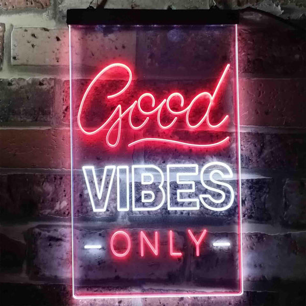 ADVPRO Good Vibes Only  Dual Color LED Neon Sign st6-i3644 - White & Red