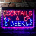 ADVPRO Cocktails & Beer Bar Pub Wine Dual Color LED Neon Sign st6-i3645 - Blue & Red