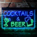 ADVPRO Cocktails & Beer Bar Pub Wine Dual Color LED Neon Sign st6-i3645 - Green & Blue