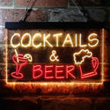 ADVPRO Cocktails & Beer Bar Pub Wine Dual Color LED Neon Sign st6-i3645 - Red & Yellow