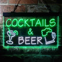 ADVPRO Cocktails & Beer Bar Pub Wine Dual Color LED Neon Sign st6-i3645 - White & Green