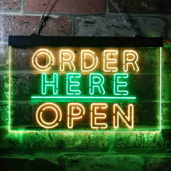 ADVPRO Order Here Open Display Dual Color LED Neon Sign st6-i3647 - Green & Yellow