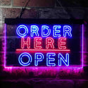 ADVPRO Order Here Open Display Dual Color LED Neon Sign st6-i3647 - Red & Blue