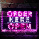 ADVPRO Order Here Open Display Dual Color LED Neon Sign st6-i3647 - White & Purple