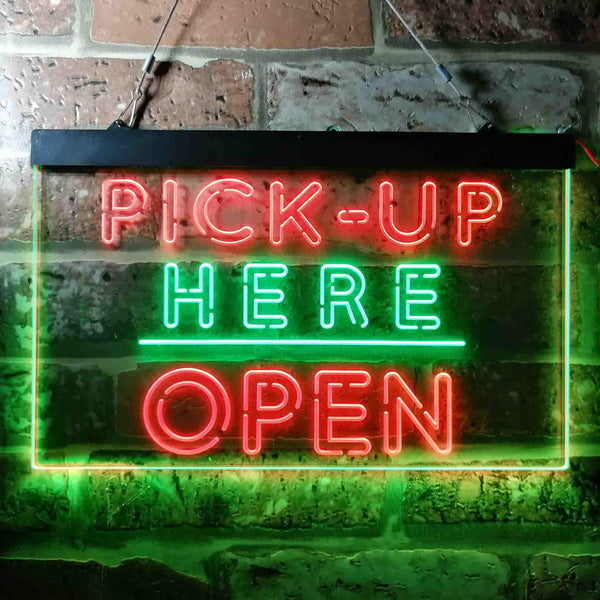 ADVPRO Pick Up Here Open Display Dual Color LED Neon Sign st6-i3648 - Green & Red
