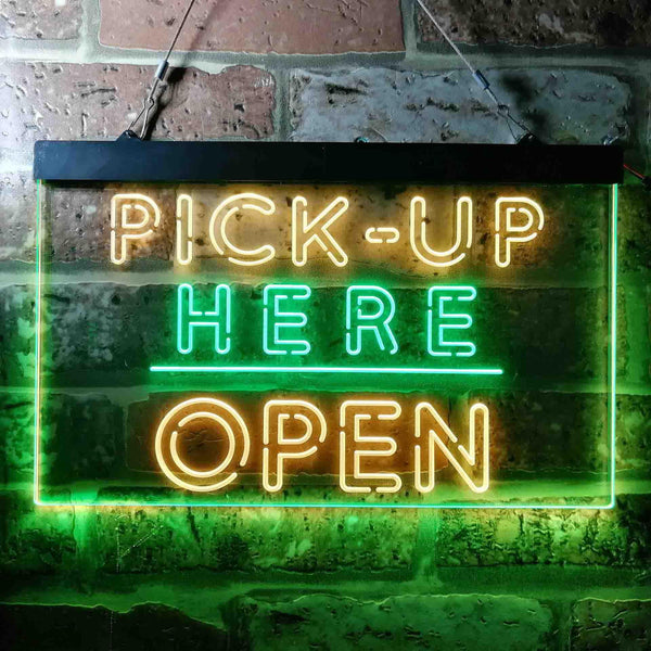 ADVPRO Pick Up Here Open Display Dual Color LED Neon Sign st6-i3648 - Green & Yellow