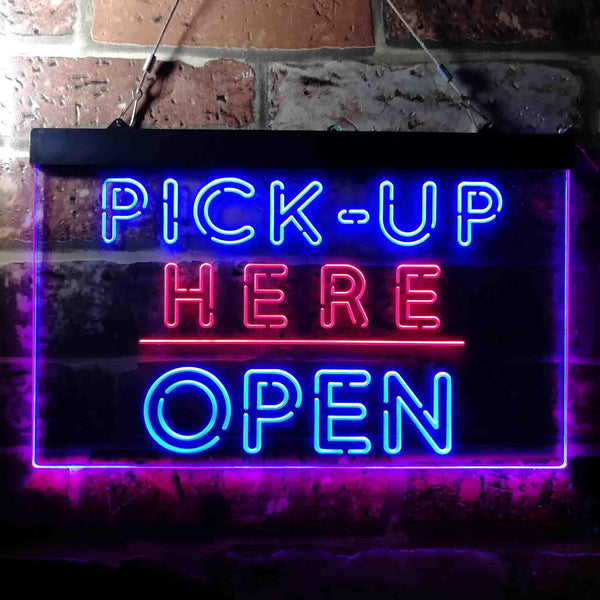ADVPRO Pick Up Here Open Display Dual Color LED Neon Sign st6-i3648 - Red & Blue