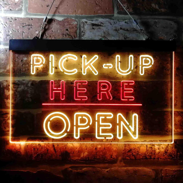 ADVPRO Pick Up Here Open Display Dual Color LED Neon Sign st6-i3648 - Red & Yellow