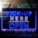 ADVPRO Pick Up Here Open Display Dual Color LED Neon Sign st6-i3648 - White & Blue